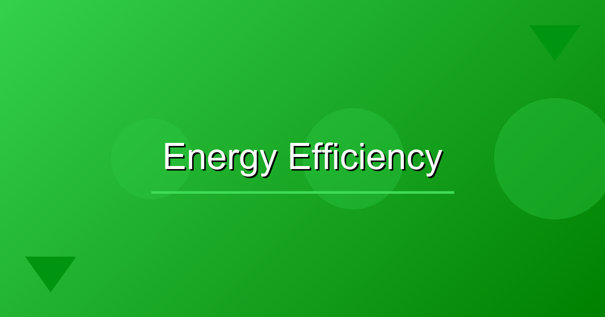 Efficient Energy Use: Boosting the Clean‑Energy Transition